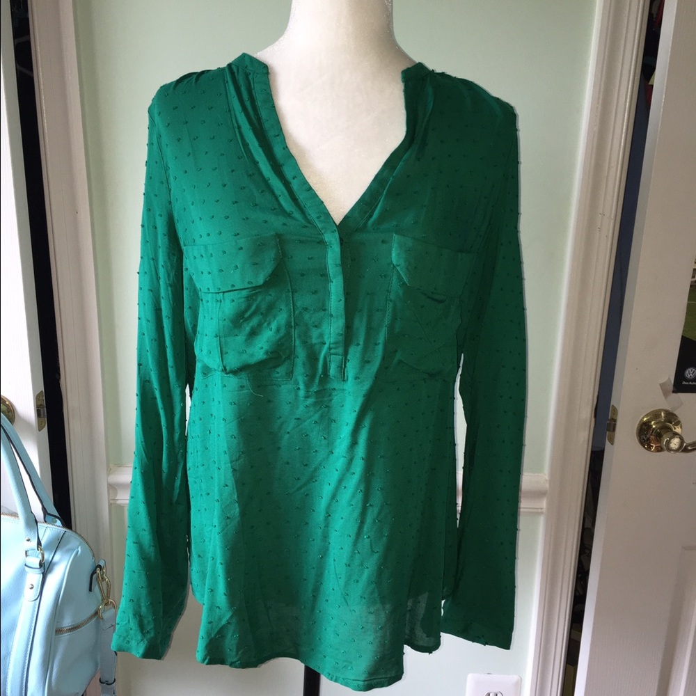 Anthropologie emerald shirt